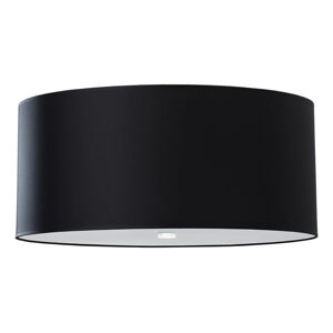 Čierne stropné svietidlo s textilným tienidlom ø 60 cm Volta – Nice Lamps
