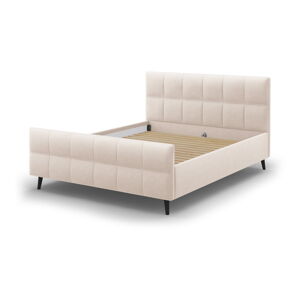 Béžová čalúnená dvojlôžková posteľ s roštom 140x200 cm Gigi - Micadoni Home