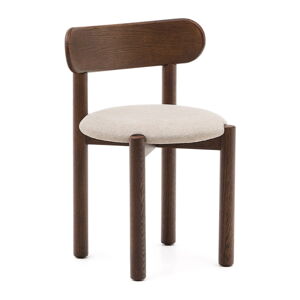Hnedé/krémovobiele jedálenské stoličky v súprave 2 ks z dubového dreva Nebai – Kave Home