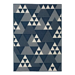 Modrý vonkajší koberec Universal Clhoe Triangles, 160 x 230 cm