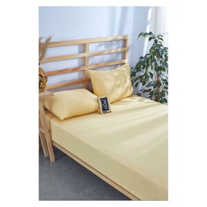Žltá napínacia bavlnená plachta 100x200 cm – Mila Home