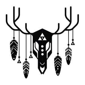 Kovová nástenná dekorácia 60x60 cm Deer Totem – Wallity