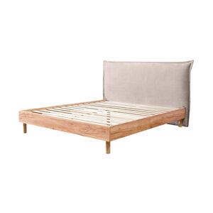Béžová/v prírodnej farbe dvojlôžková posteľ s roštom 160x200 cm Charlie – Bobochic Paris