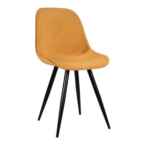 Zamatové jedálenské stoličky v súprave 2 ks v horčicovej farbe Capri  – LABEL51