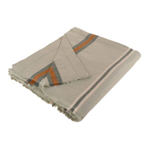 Sivozelená prikrývka cez posteľ zo zmesi bavlny a ľanu Buldan's Aren, 240 x 260 cm