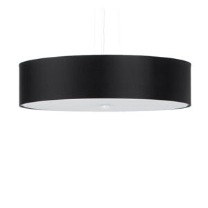 Čierne závesné svietidlo s textilným tienidlom ø 50 cm Herra – Nice Lamps