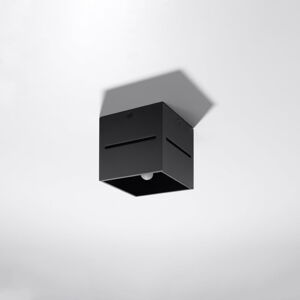 Čierne stropné svietidlo s kovovým tienidlom 10x10 cm Lorum – Nice Lamps