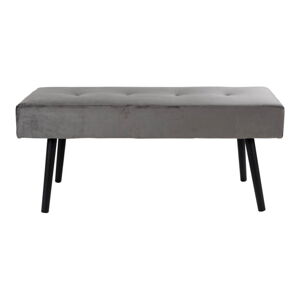 Sivá čalúnená lavica so zamatovým poťahom House Nordic Skiby, 100 × 35 cm