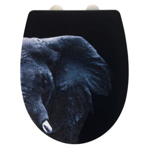 Čierne WC antikoro sedadlo Wenko Elephant