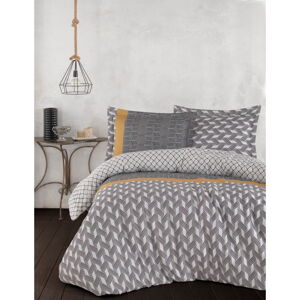 Sivé posteľné obliečky z bavlneného saténu Primacasa by Türkiz Veneto, 155 x 220 cm