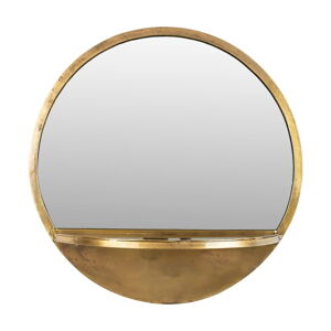 Nástenné zrkadlo s poličkou ø 44 cm Feyza – White Label
