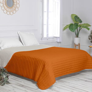 Oranžový/béžový bavlnený prešívaný pléd 180x260 cm Dash – Happy Friday