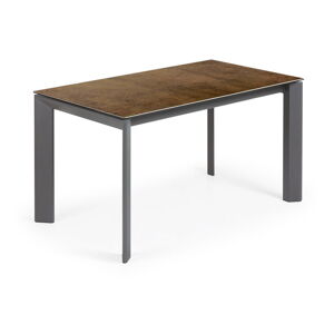 Hnedo-sivý rozkladací jedálenský stôl Kave Home Atta, 140 x 90 cm
