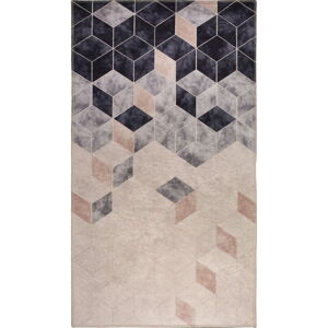 Tmavomodro-krémový prateľný koberec 80x50 cm - Vitaus