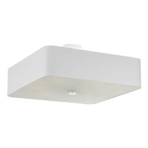 Biele stropné svietidlo so skleneným tienidlom/s textilným tienidlom 55x55 cm Kortez – Nice Lamps