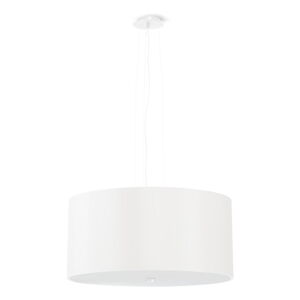 Biele závesné svietidlo s textilným tienidlom ø 50 cm Volta – Nice Lamps